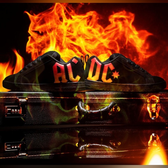 DC Shoes — AC/DC Court Graffik Mens Size 10.5 Shoes in Black/Red, *RARE* - Picture 16 of 16